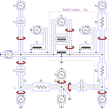 Schematic of four-arm digital impedance bridge