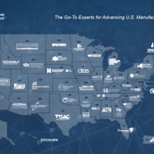 MEP National Network map showing MEP Centers and their logos