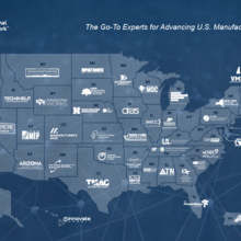 MEP National Network map showing MEP Centers and their logos