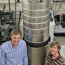 NIST physicist and JILA Fellow Konrad Lehnert (left) and post-doctoral researcher Tauno Palomaki