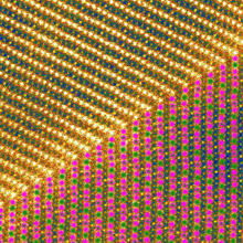diagonal yellow and pink and green pattern