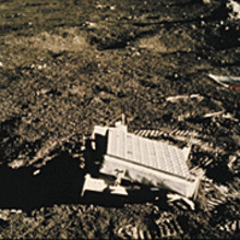 Reflector deployed on the surface of the moon by the astronauts of Apollo 14.