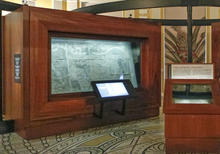 The Waldseemüller Map in the NIST-built encasement at the Library of Congress