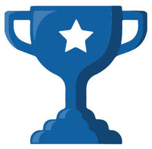 An icon of a blue trophy
