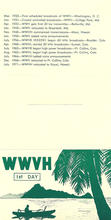 WWVH first day QSL card
