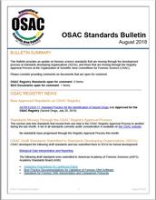 OSAC Standards Bulletin, August 2018