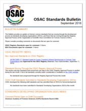 OSAC Standards Bulletin September 2018
