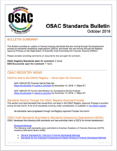 OSAC Standards Bulletin, October 2018