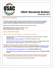 OSAC Standards Bulletin, November 2018