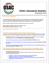 OSAC Standards Bulletin December 2018
