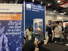 The bomb suit demo at PSCR's CES booth.