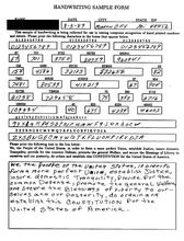 Example HSF Image. This is the file hsf_page/hsf_0/f0002_01.pct.  Notice that the first field on this form, the name field, has been intentionally occluded, on some others it remains blank.  All fields except those on the first line havebeen segmented and