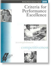 1999 Baldrige Criteria for Performance Excellence booklet cover 1999 Baldrige Criteria for Performance Excellence booklet cover
