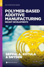 Book front cover, Polymer-Based Additive Manufacturing: Recent Developments, with yellow 3D printed object 