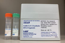 A photo of packaging for SARS-Cov-2 Research Grade Test Material