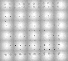 Ink-jet printed compound library on silicon