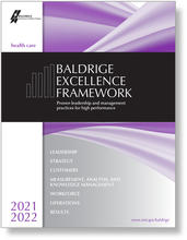 2021-2022 Baldrige Excellence Framework Health Care cover art