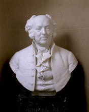 bust of President John Adams in white marble