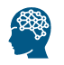 Icon shows silhouette of head with networking in brain.