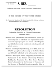 National Cybersecurity Education Month Resolution