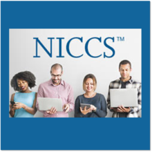 niccs logo with blue background