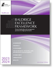 2023-2024 Baldrige Excellence Framework Health Care cover artwork