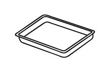 Black outline of rectangular baking pan