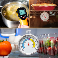 Collage of kitchen thermometers using Celsius