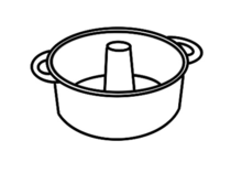 Black outline of Tube baking pan