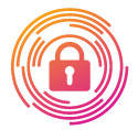Data Protection Icon showing a lock with circles around it.