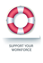 Workforce Support Icon showing live saving tube.
