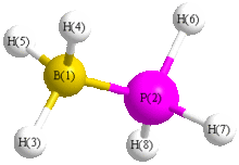 Listing of experimental geometry data for BH3PH3 (borane phosphine)