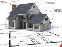 Picture of a house on top of a floorplan. 