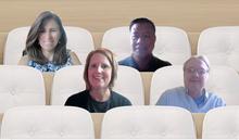 four people in virtual meeting 