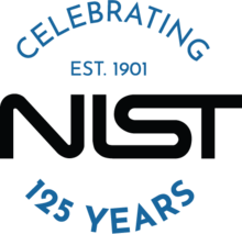 Word "NIST" across the middle. Above the NIST: EST. 1901. In a circle around the NIST: CELEBRATING 125 YEARS