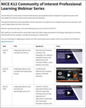 NICE K12 Community of Interest Professional Learning Webinar Series Cover Image
