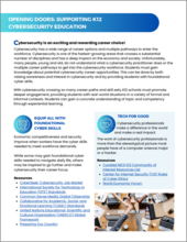 Opening Doors for Hands-on Cybersecurity Experiences in K12 Handout Cover Image