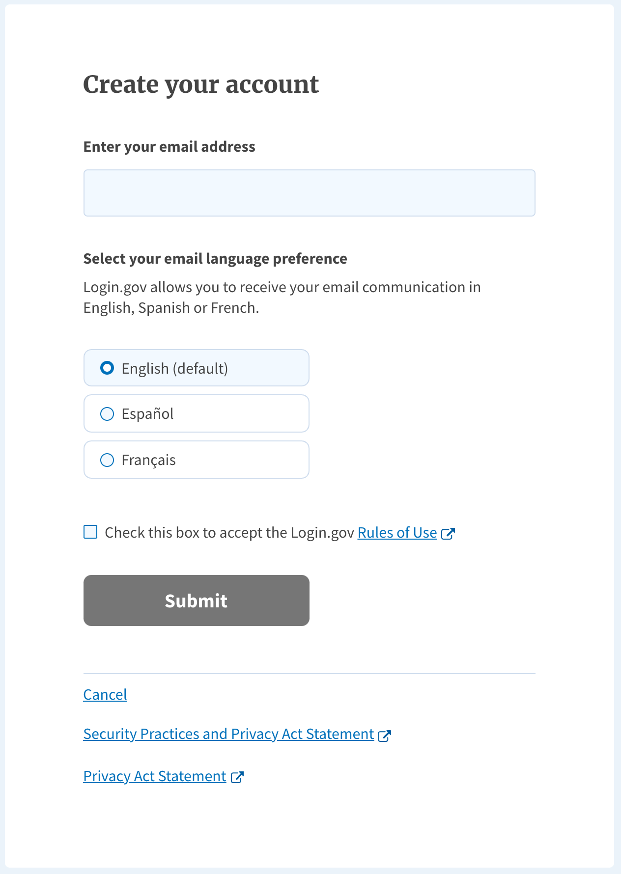 Creating a Login.gov Account