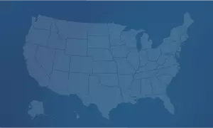 Dark blue background with light blue US map that shows states
