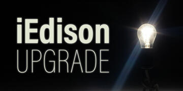 iEdison Banner Image showing the text iEdison Upgrade and a lightbulb