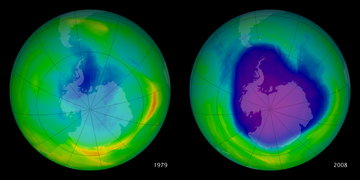 Ozone hole in 1978 and 2008