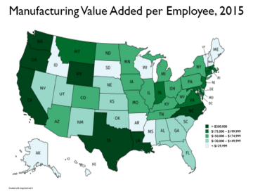 Who is #1?: Measuring Manufacturing Value Added per Employee Across the Nation