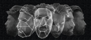 computerized image of a bearded face shown from several angles