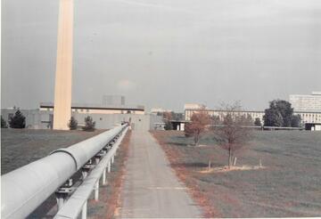 Long tube a few inches above the ground on NIST's campus