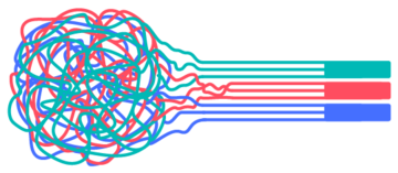 Illustration of tangled strings brought to order, like a data scientist working with a raw dataset.
