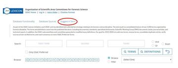 Screenshot of the Lexicon's suggest a term feature