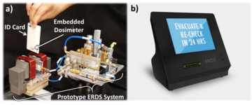 First image shows prototype card reader; second shows screen device.