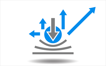 Arrow going down shows sudden disruptions, two arrows going straight up and left arrow going straight out shows agility resulting in change, 45-degree arrow going out higher to the right shows how resilience can lead to enhanced and potentially innovative performance.