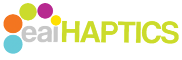 Engineering Acoustics, Inc. logo including the word HAPTICS