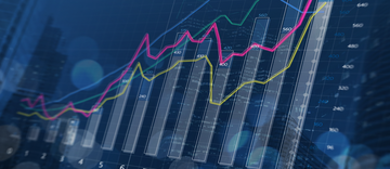 Financial bar chart and growing graphs